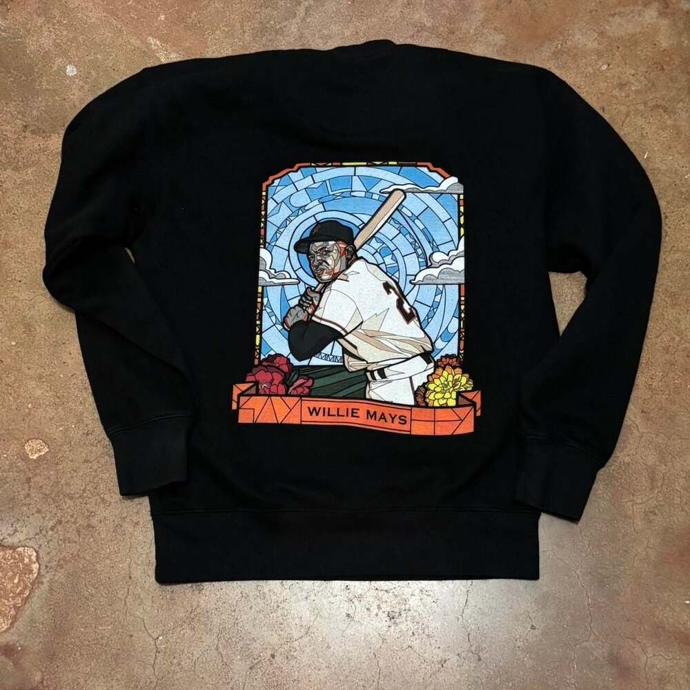 Cotton Heritage Willie Mays Stained Glass San Francisco Giants Sweatshirt Small